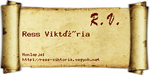 Ress Viktória névjegykártya