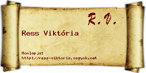 Ress Viktória névjegykártya